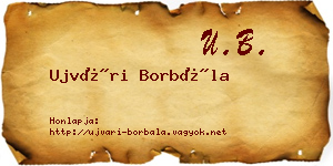 Ujvári Borbála névjegykártya